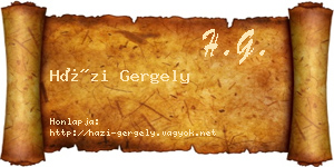 Házi Gergely névjegykártya